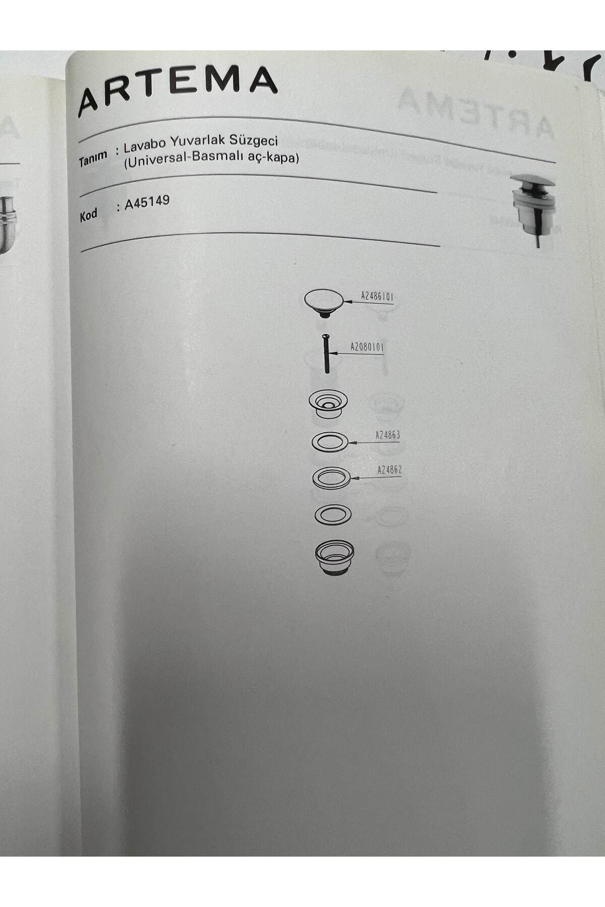 Basmalı Yuvarlak Süzgeç Üst Kısmı A2486101yp