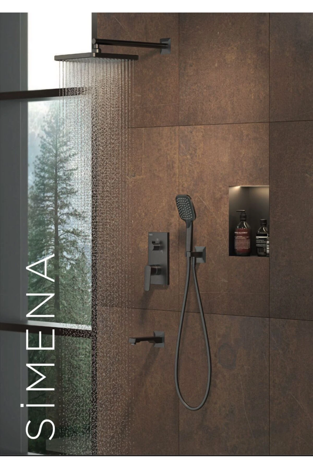 Teska Simena Siyah Üç Yönlü Ank. Duş Batarya Seti