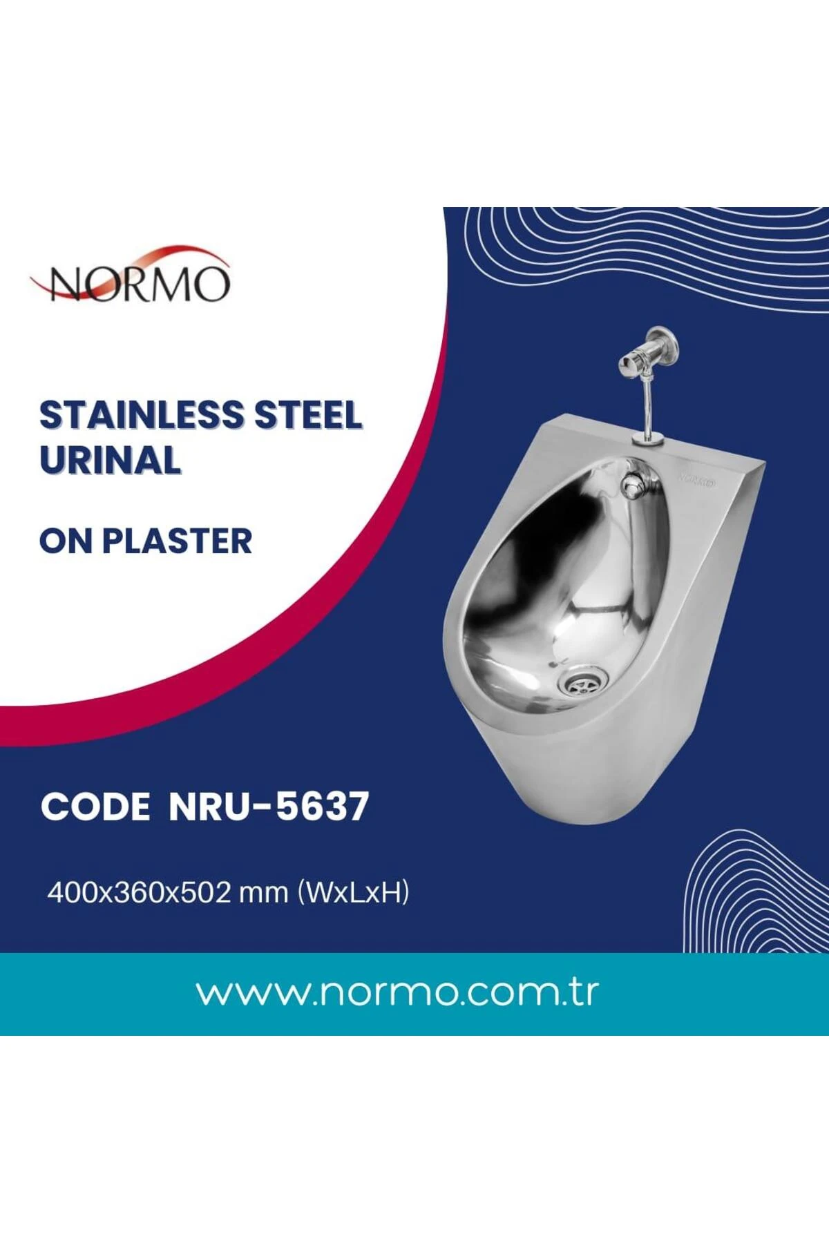 Paslanmaz Çelik Engelli Klozetis Çıkışlı-r: Rezervuar Taharet Çubuklu 370x700x800mm (nrc-6038-