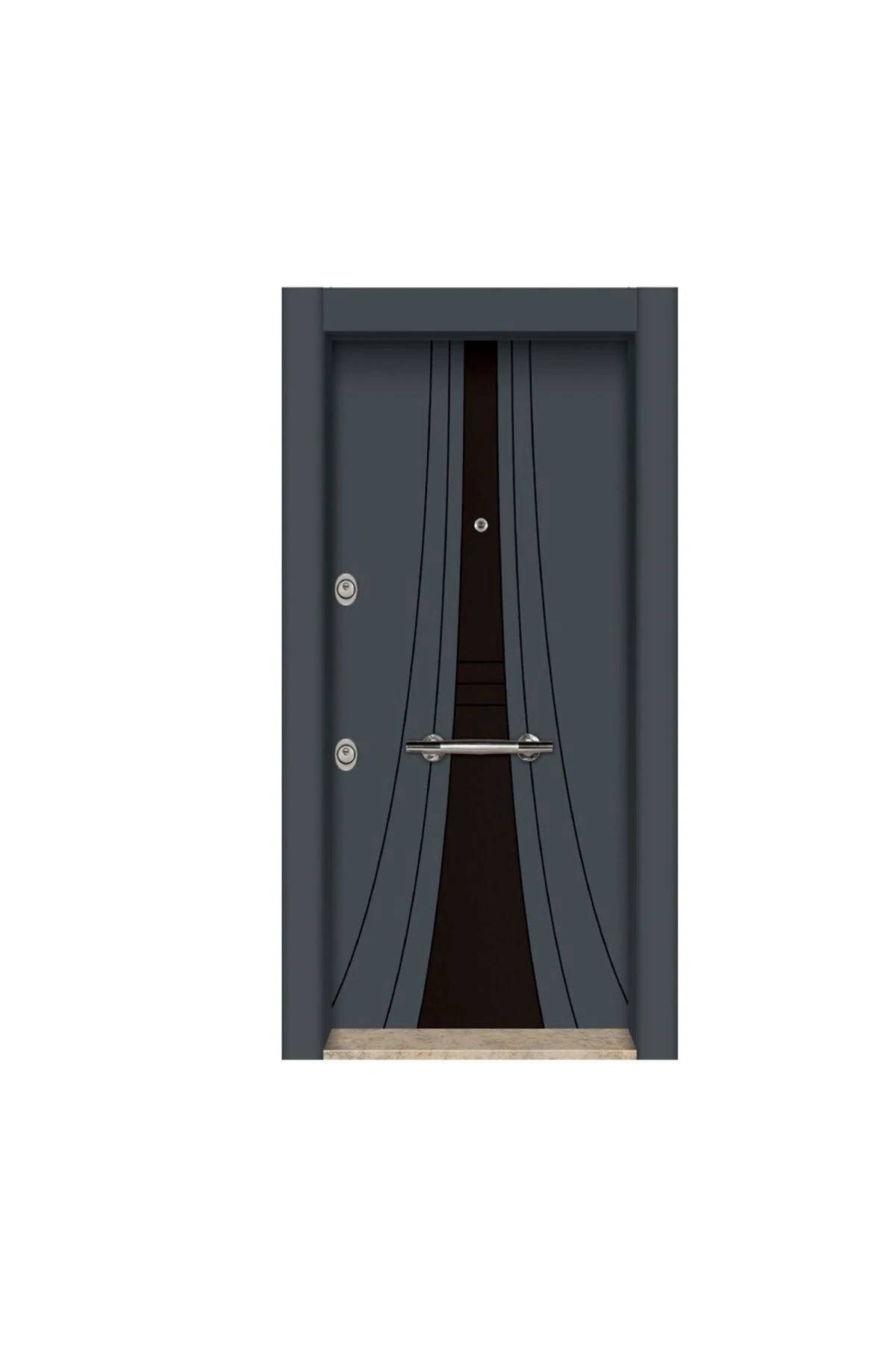 Antrasit Çelik Kapı Daire Giriş Kapısı Gizli Ayarlı Tırnaklı Sistem Sol Açılım