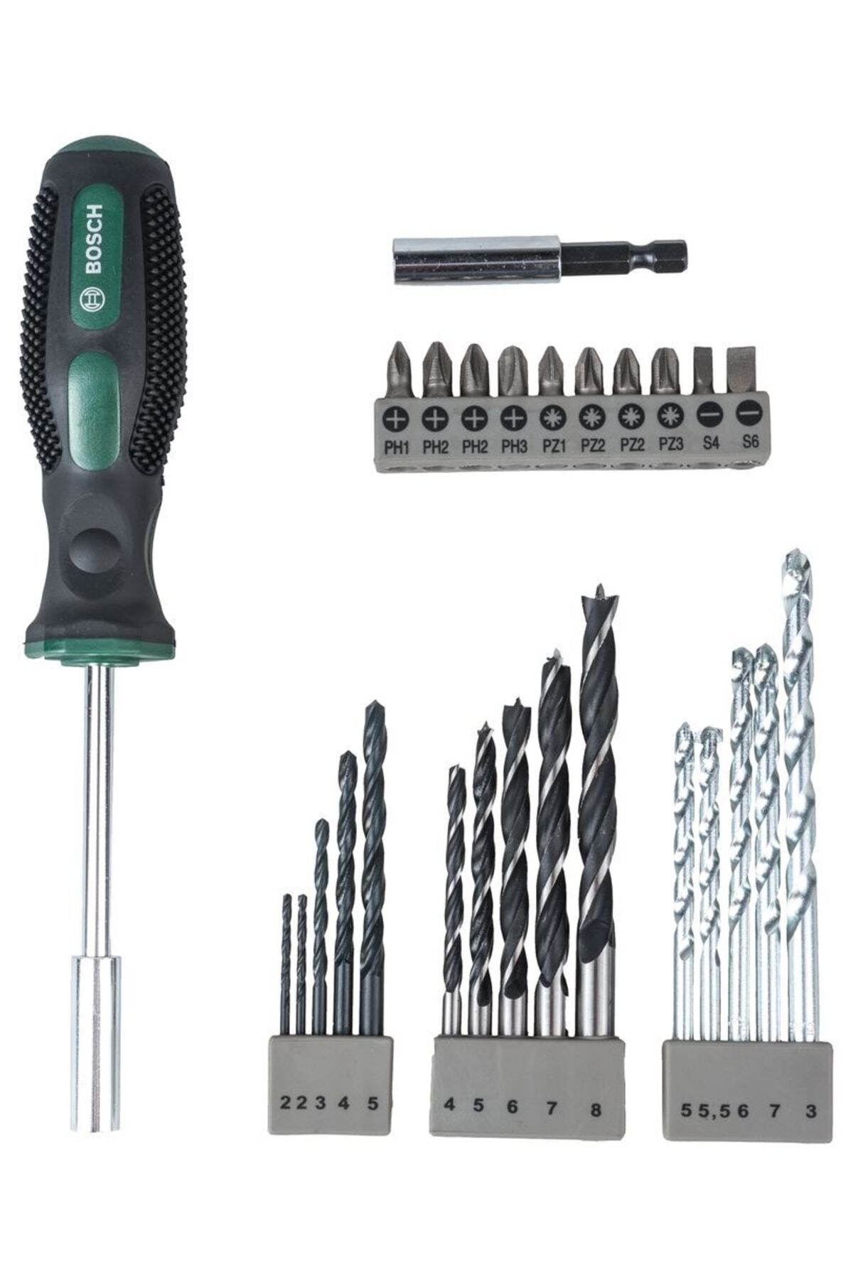 BOSCH 27 Parça Tornavida, Vidalama Ve Matkap Uçlu Aksesuar Seti - 2607017201