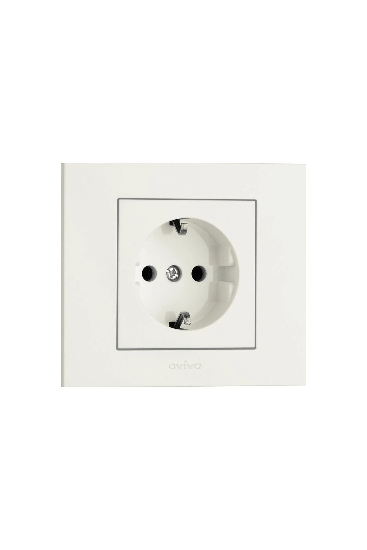 Beyaz Topraklı Priz Çerçeveli Grano Beyaz Priz