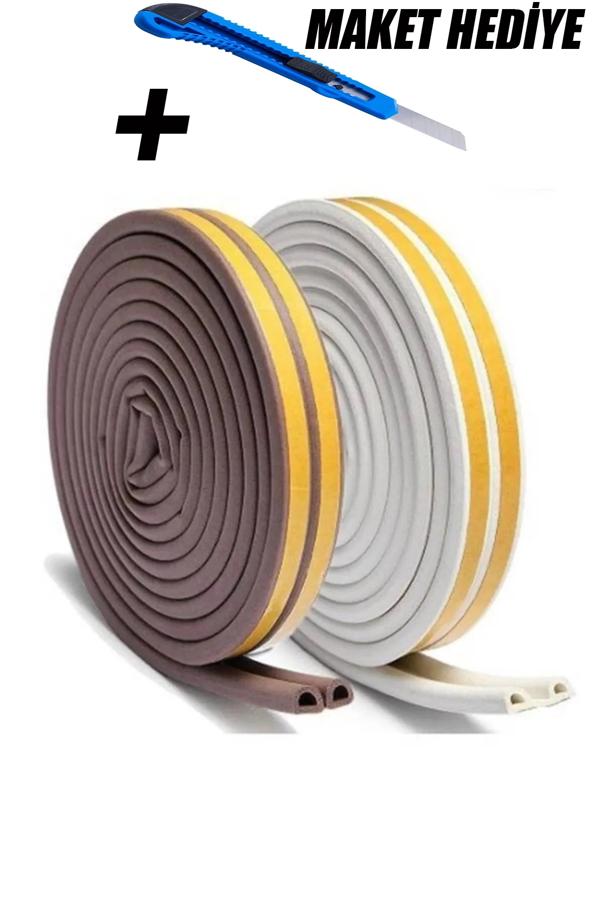 Yapışkanlı 5x2=10 Metre (BEYAZ) Kapı Pencere Bandı Fitili Soğuk Izolasyon Kauçuk Bantları.