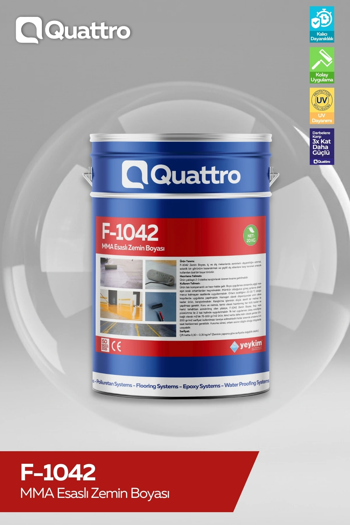 Quattro F-1042 MMA Esaslı Zemin Boyası