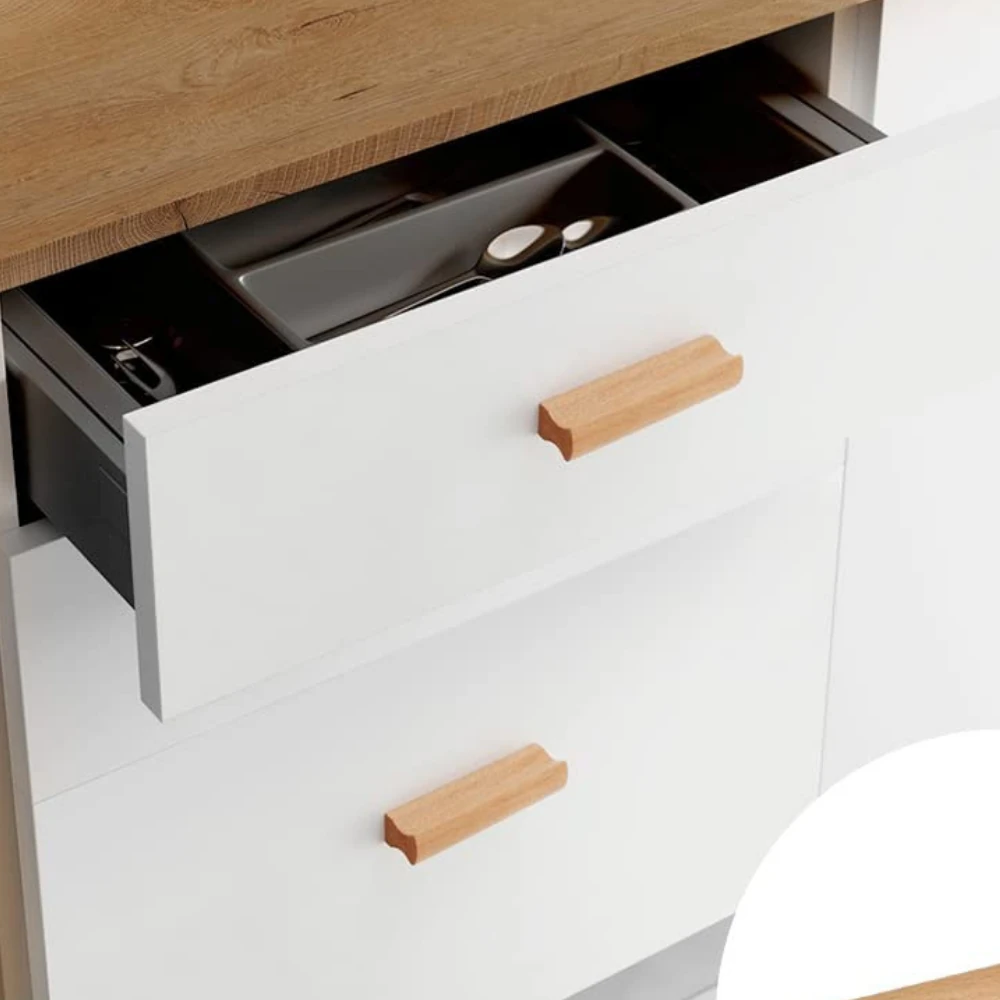 Dolap Kulpu, 10 Adet - 192 mm (19,2 Cm) - Doğal Ahşap Kulp, Cekmece Kulpu, Mutfak Dolap Kulplari