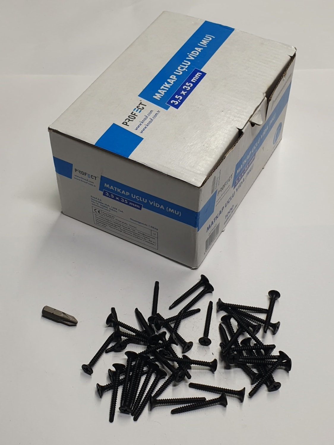 Profect Matkap Uçlu Alçıpan Vidası 3,5X35 mm 1 kutu 1000 adet