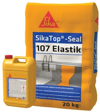 SikaTop - Seal 107 Elastik - Çimento Esaslı Elastik Su ve Nem Yalıtım Malzemesi 30 kg Set (A+B)