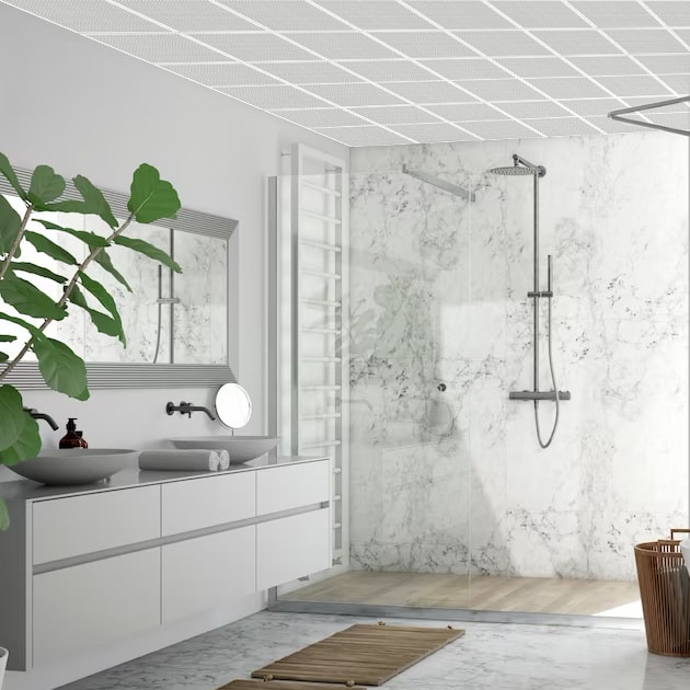 30×30 cm 3,96 M2 Clip-In Alüminyum Asma Tavan Tam Takım Sistem Beyaz