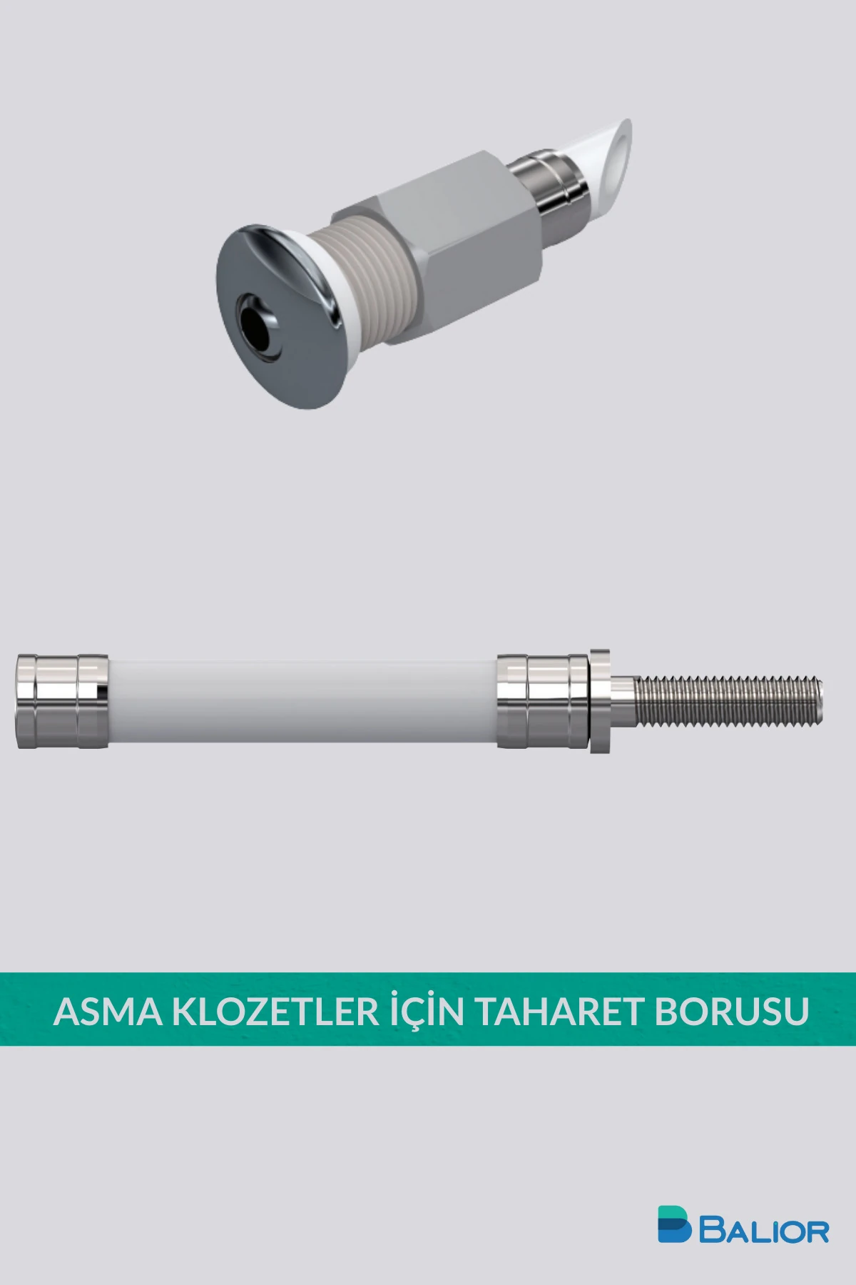 Asma Klozet Esnek Taharet Borusu Ø22 – 60 mm Rakorlu Bağlantı