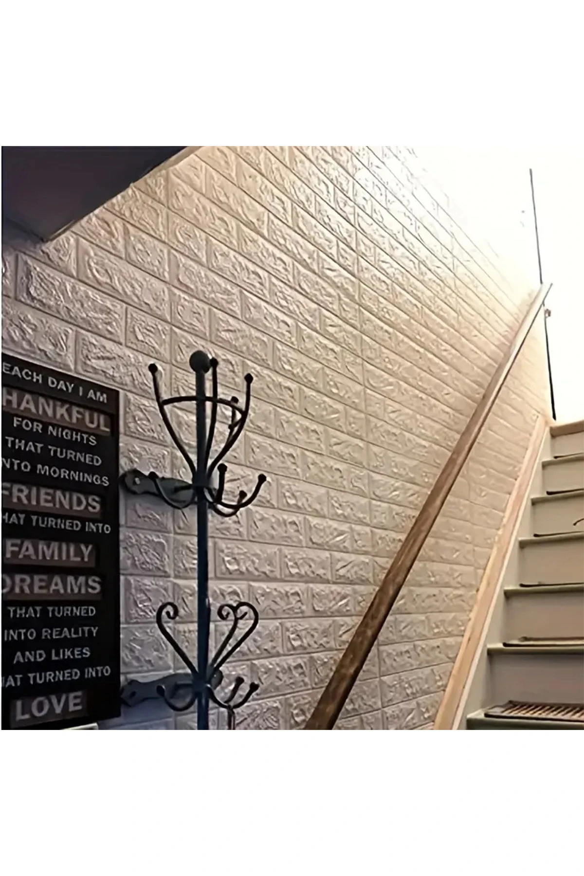 Yeni Baskı* Kendinden Yapışkanlı Duvar Kağıdı Esnek Köpük Paneli 3d Boyutlu Desen Beyaz 70x77