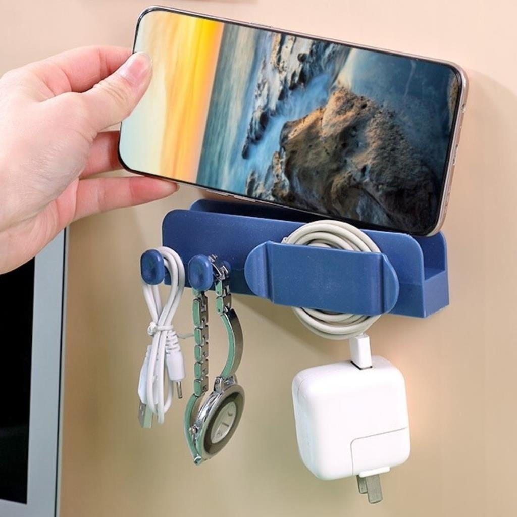 Pratik Kablo Düzenleyici ve Telefon Şarj Standı Kablo Sabitleyici Duvar Fayans Cam Kablo Tutucu