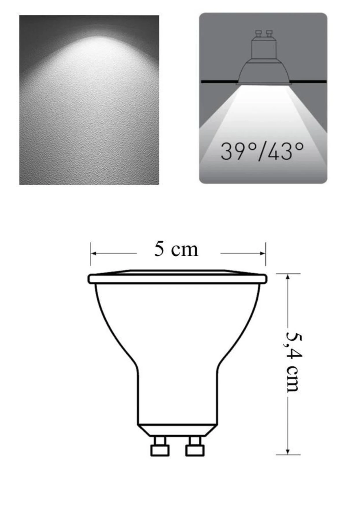 4W (50W) Led Spot Ampul Beyaz 6500K - 10 Adet Avize Çanak Lamba
