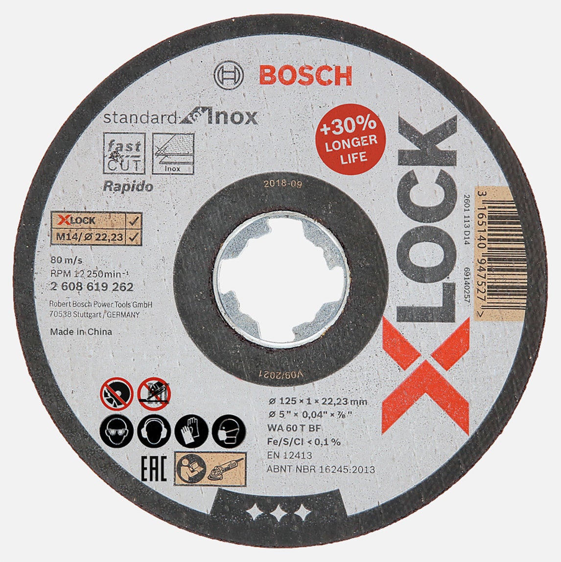BOSCH X-Lock Standard For Inox 125X1 mm Düz Kesici Disk