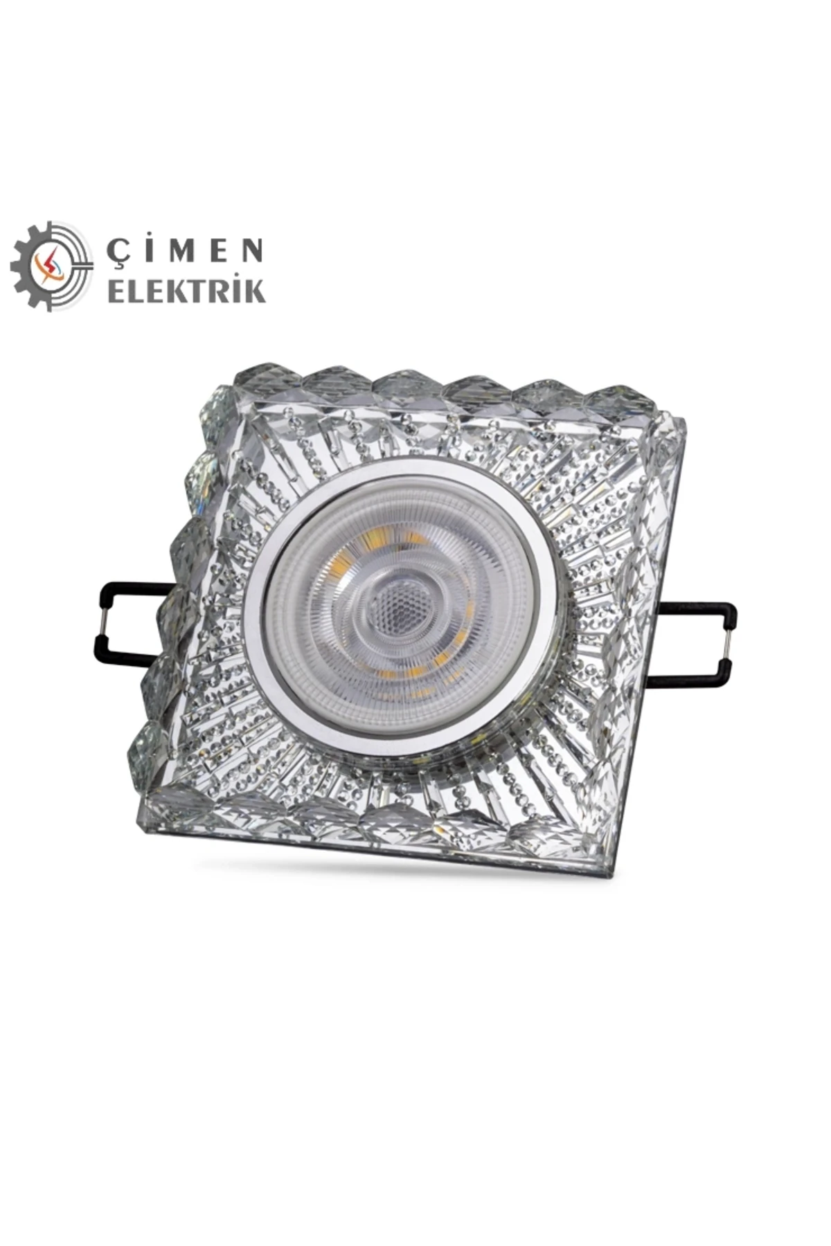 NOAS YL65 1737 Selen Led Çerçeveli 4000K Kare Kristal Cam Spot Kasa - Priz ve Anahtar İçin Uyumlu Çe