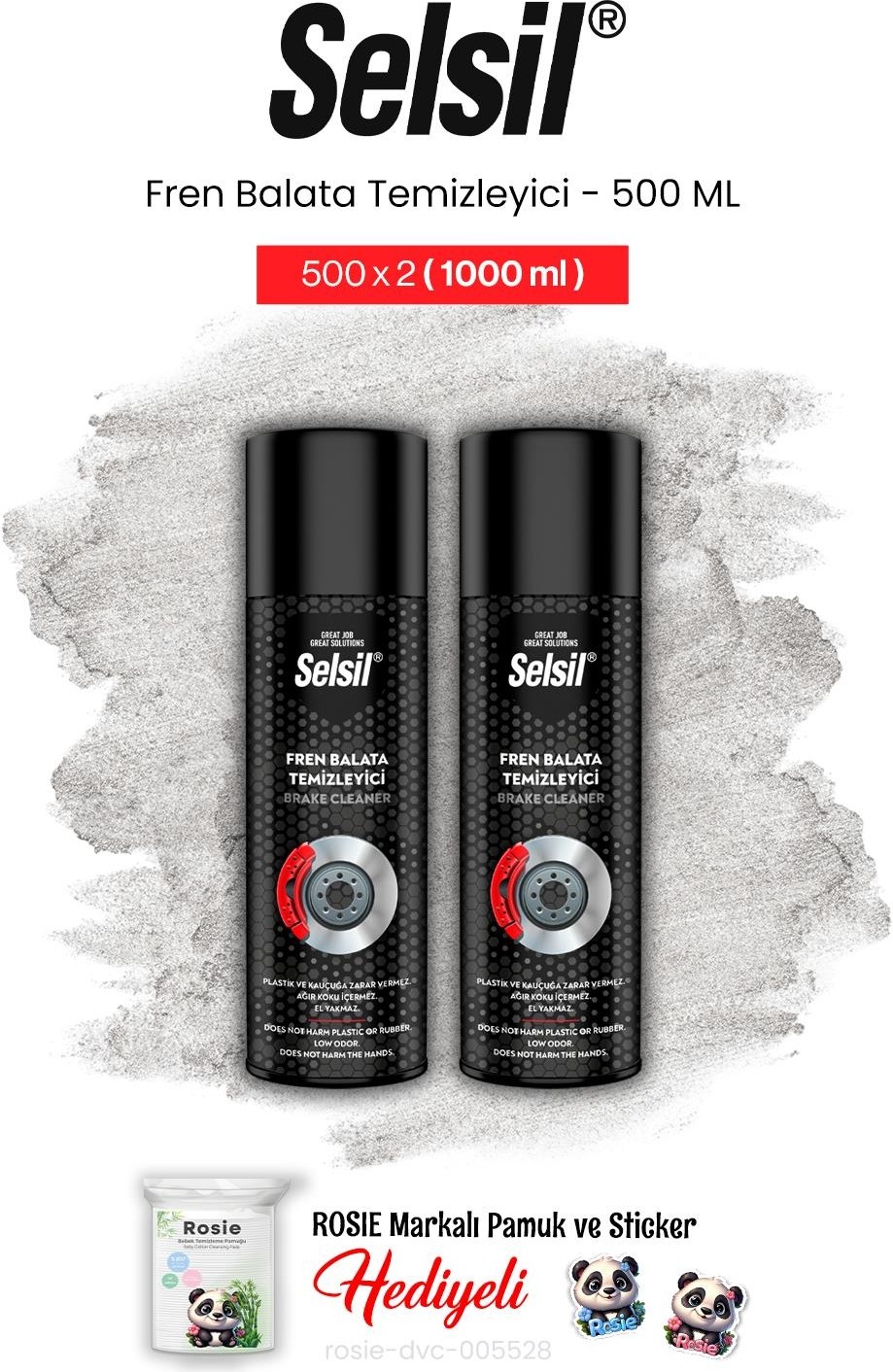 Fren Balata Temizleyici Sprey, 500 ml 2 Adet ve Rosie Pamuk
