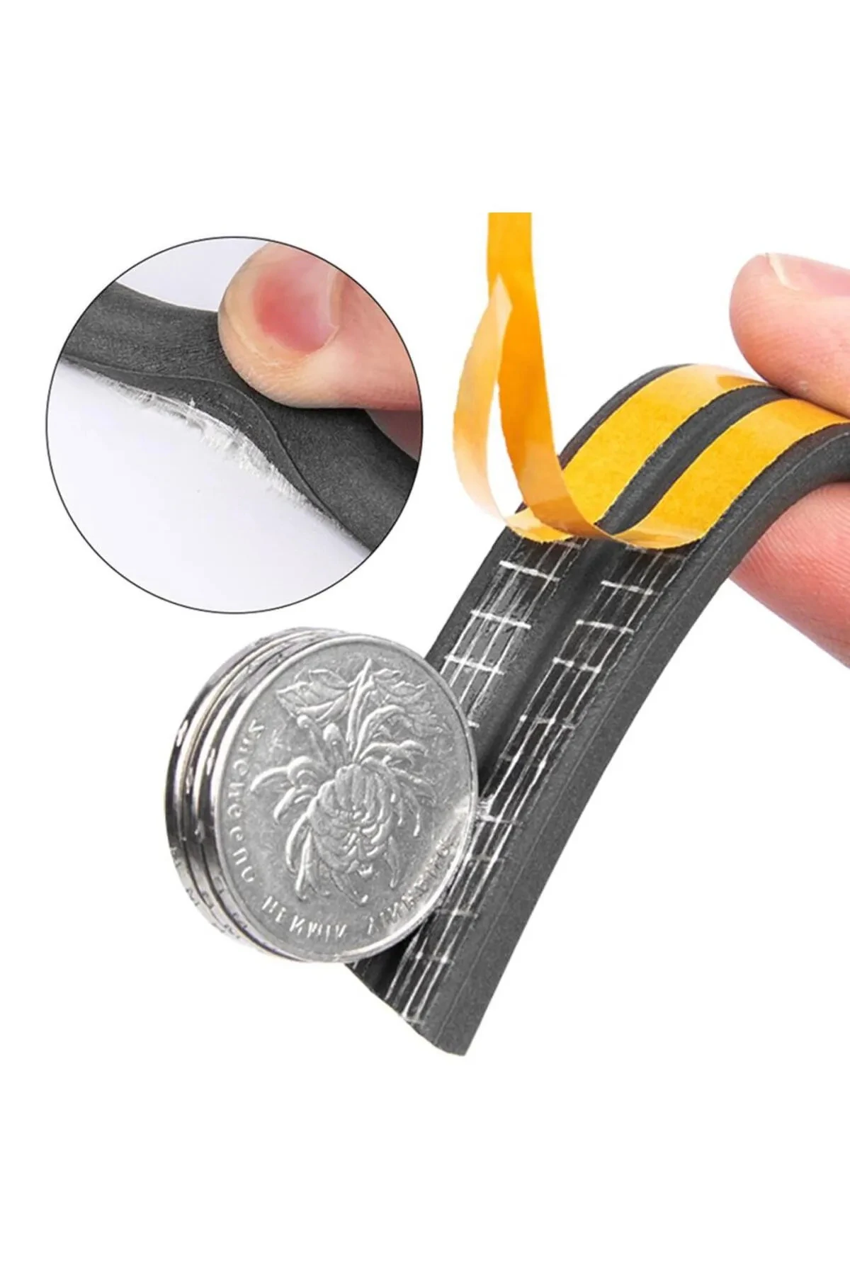 Kapı Pencere Bandı 4x2=8 Mt Su Geçirmez İzolasyon Fitili Ses Soğuk Isı Yalıtım Bandı (BEYAZ)