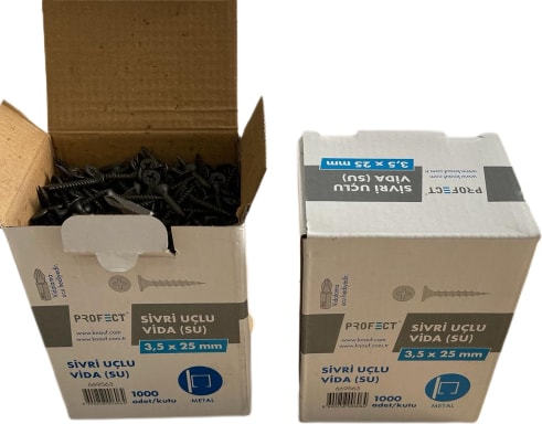 ( PROFECT ) Sivri Uçlu Alçıpan Vidası 3.5X25 mm 1000 Adet
