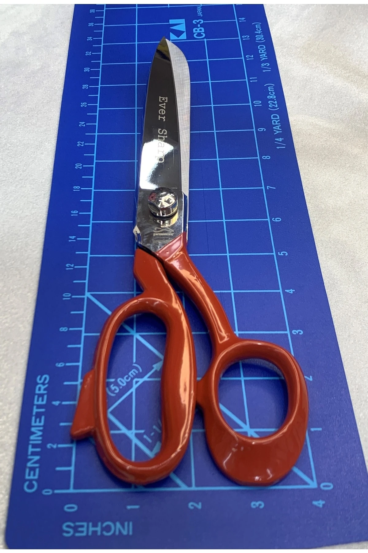 12 Inç Terzi Tekstil Makası Deri Ve Kumaş Kot Keser Makas 31 Cm Çelik Büyük Kırmızı Saplı