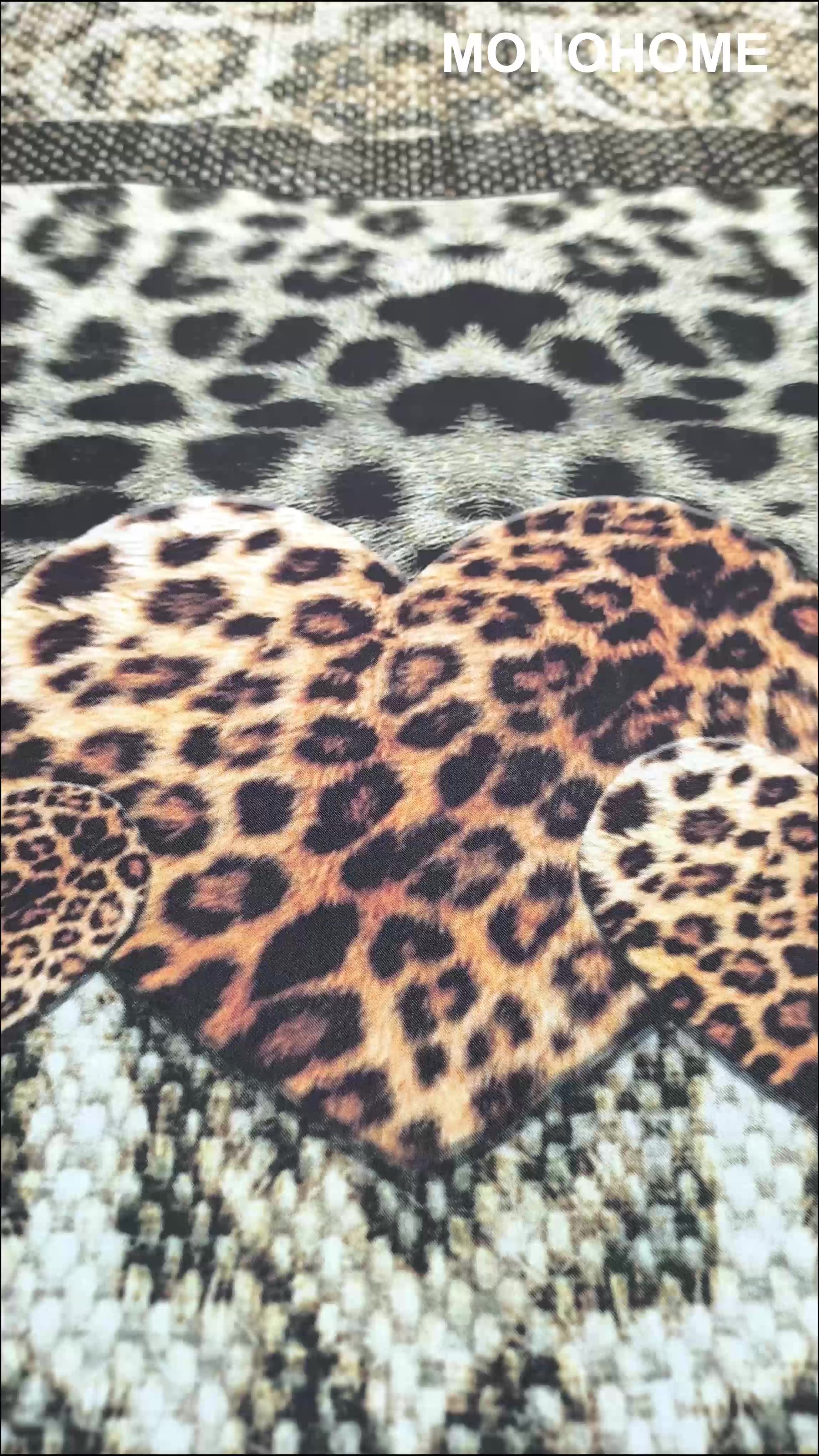 Kıng Sıze %100 Pamuk Saten Çift Kişilik Nevresim Takımı Leopard Fabric 220x240cm