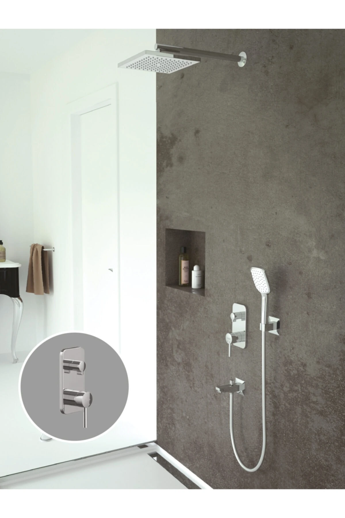 As 2301 Agora Krom Iki Yönlü Ankastre Banyo Bataryası Seti