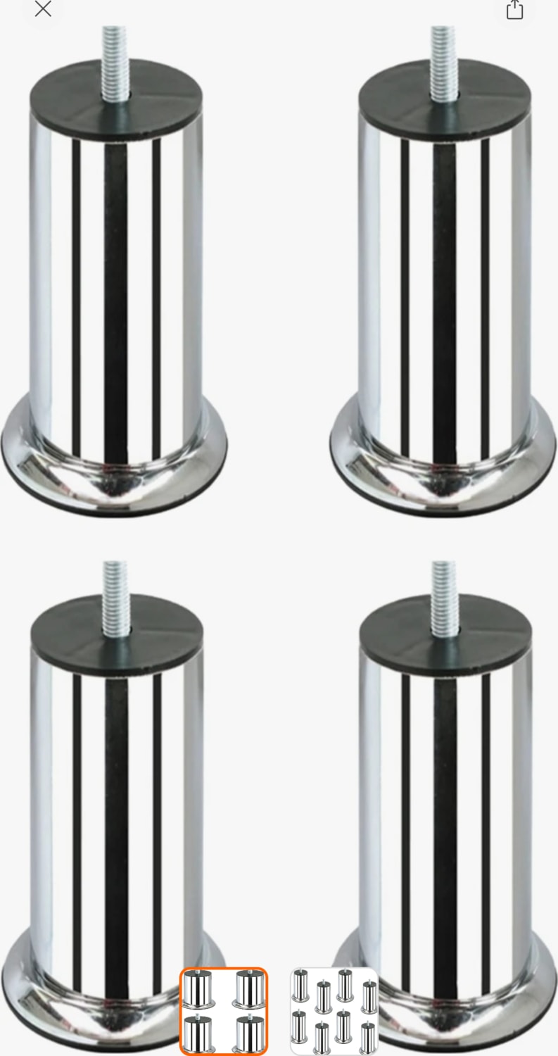 Yatak Baza Ayağı Civatalı 8 mm 4'lü 12 cm
