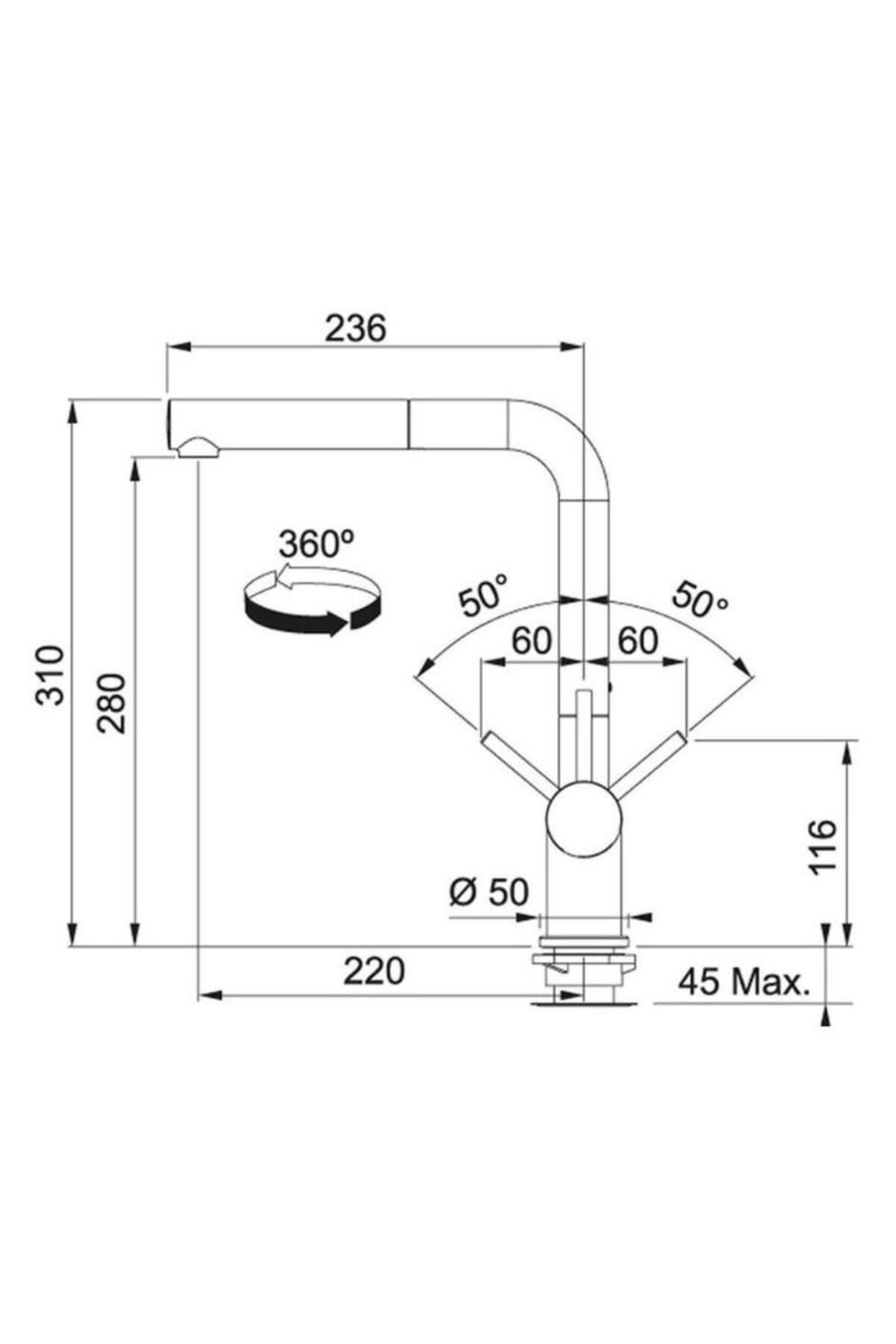 Maris Mrg 120-35-35 Stone Grey Granit Eviye Active Plus Doccia 2.0 Armatür Comfort Sıvı S