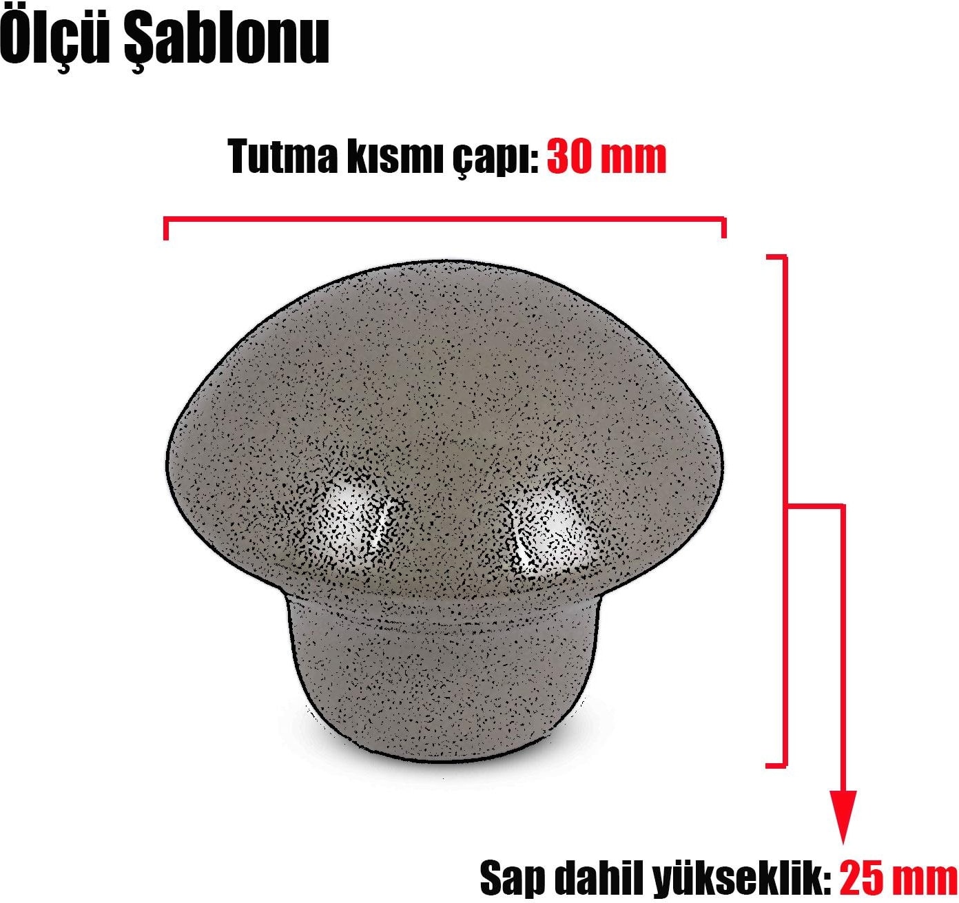 Mantar Düğme Kulp Çekmece Dolap Kapak Kulpu Kulbu Bakır (4 Adet)