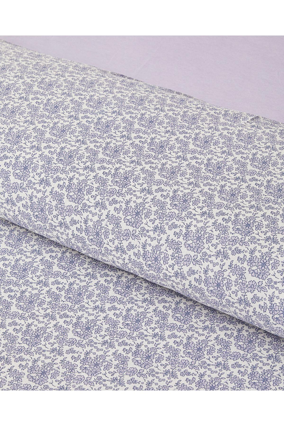 Floral Breeze Kolay Ütülenir Çift Kişilik Nevresim Takımı 200x220 cm Mor