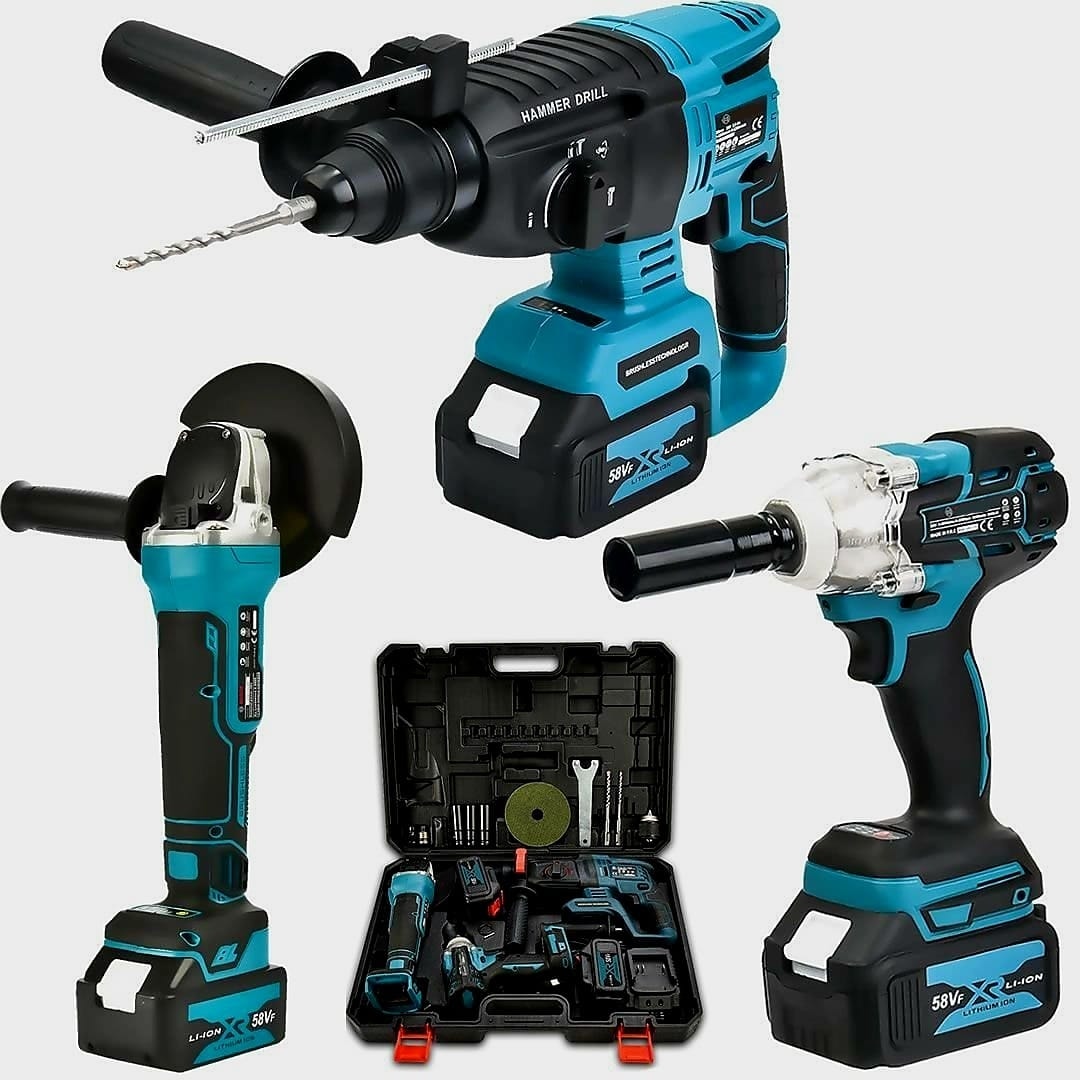 Akülü Ultra 3lü Set 58W 5AH Kırıcı Delici, Somun Sıkma Sökme, 125MM Avuç Taşlama EEA188