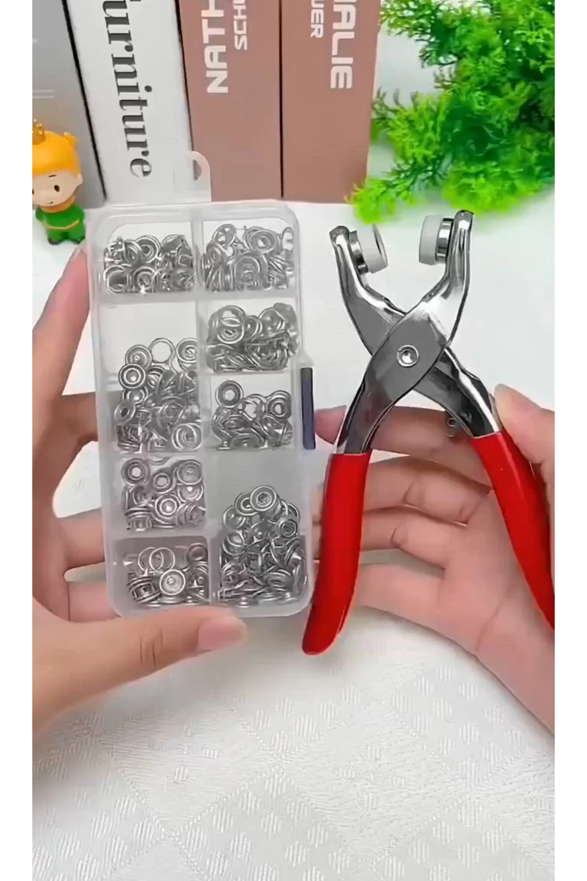 9.5 Mm 50takım Metal Çıt Çıt, El Pensesi, Set-saklama Kutusu ,Gömlek ve Bebe Çıtçıt Montaj Seti