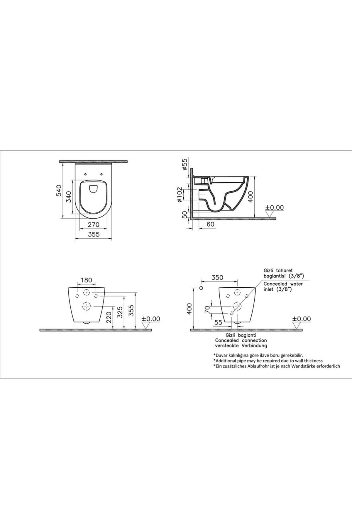 S60 Smoothflush Asma Klozet - Mat Siyah 7510B083-0090
