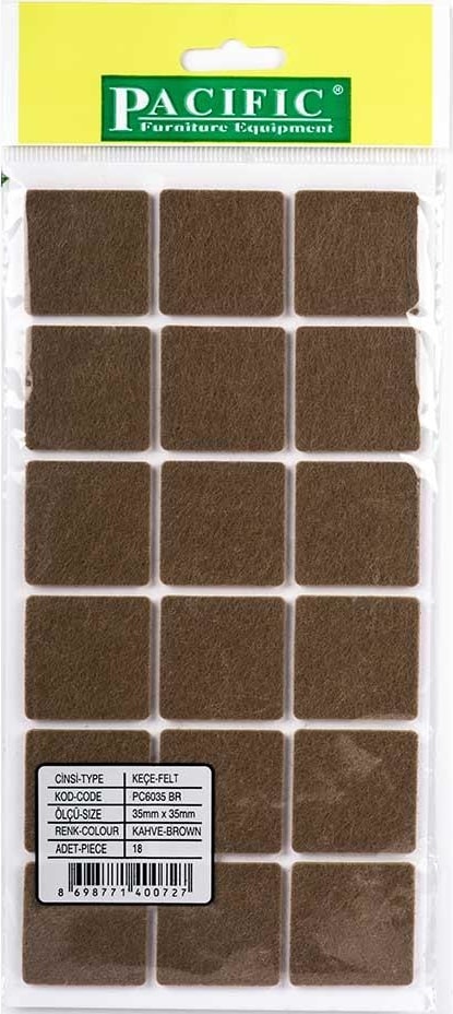 Pacıfıc Keçe 35 x 35 mm Kanepe Sehpa Sandalye İçin Zemin Koruyucu
