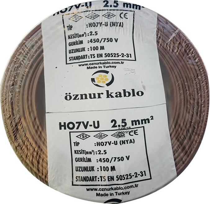 2,5 mm Nya Kablo - 100 Metre Kahverengi