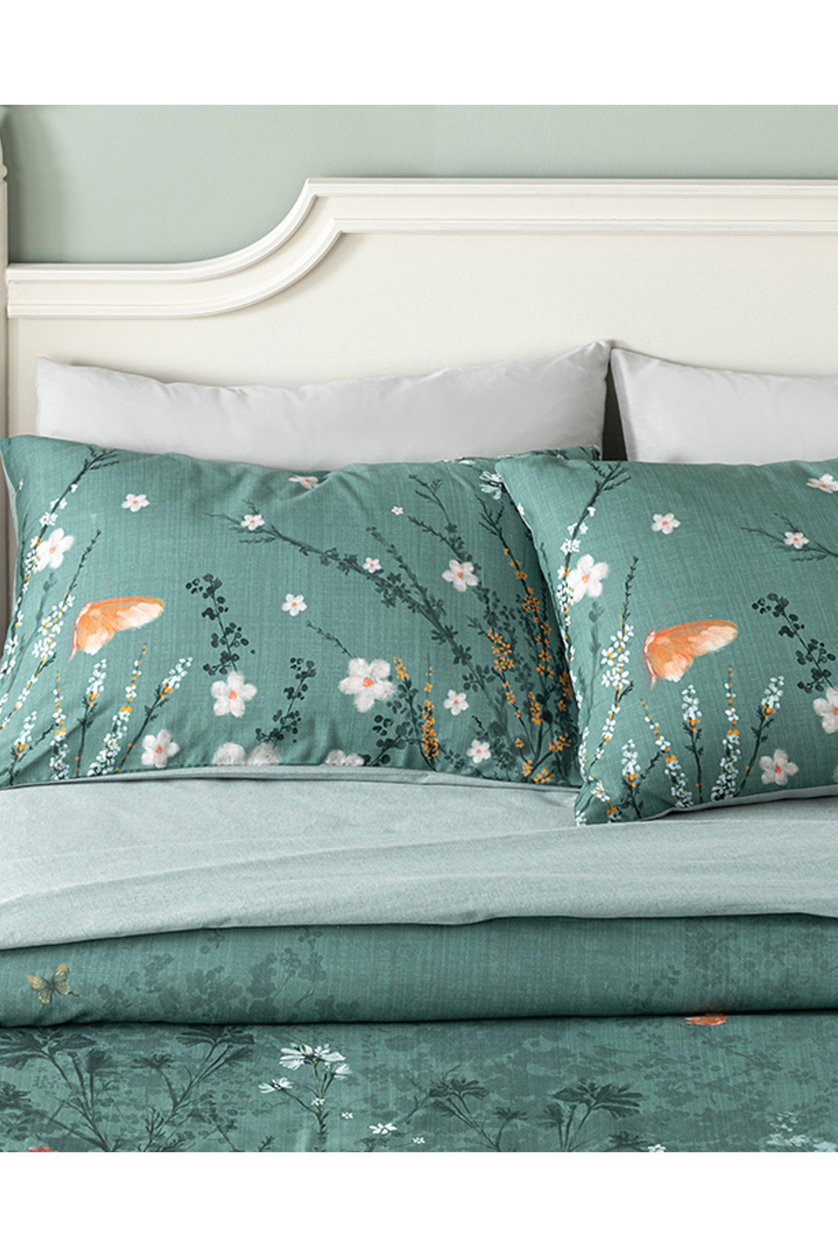 Sweet Spring Dijital Baskılı Soft Cotton Çift Kişilik Nevresim Takımı 200x220 Cm Yeşil
