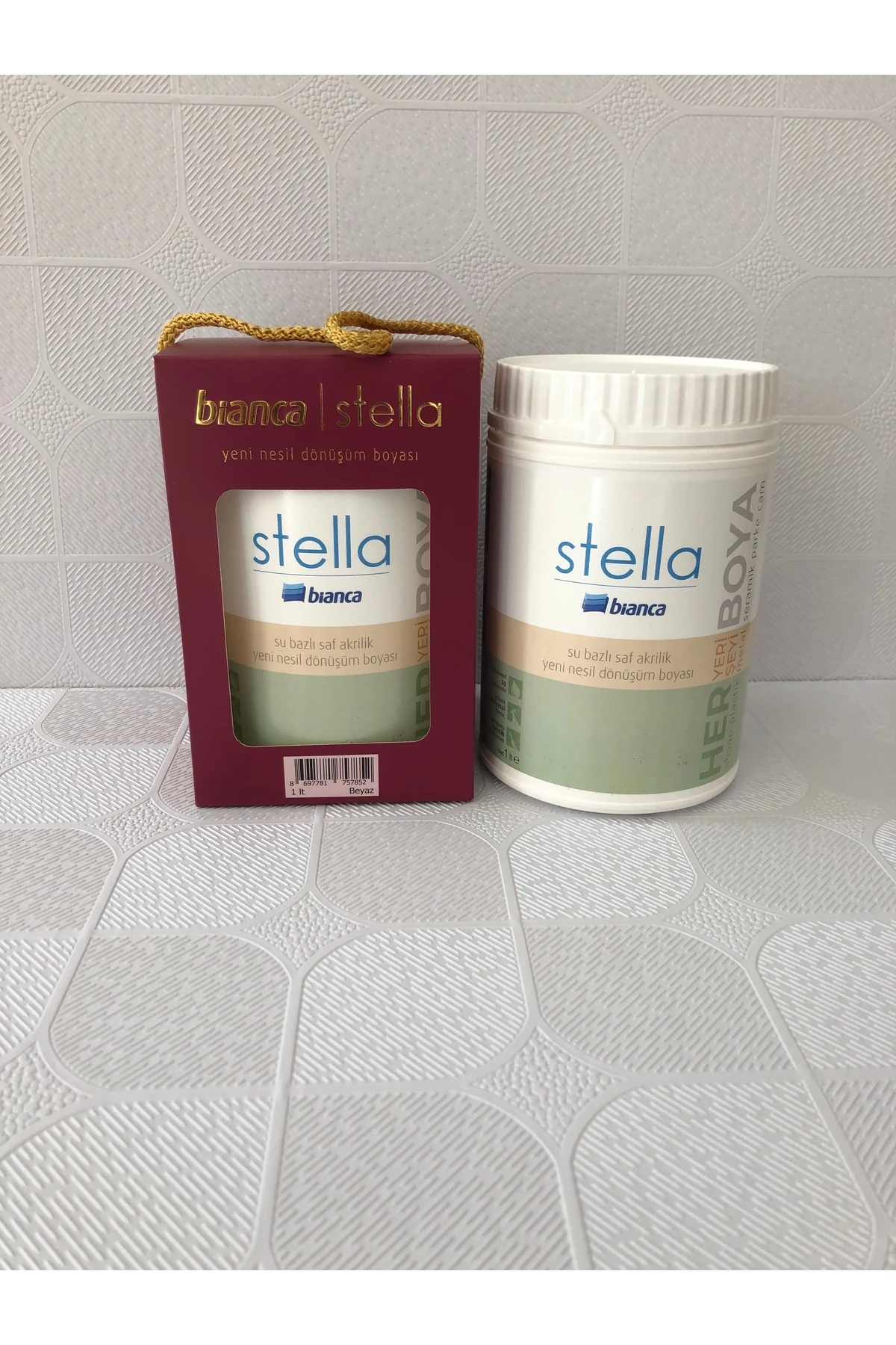 Bianac Stella Su Bazlı saf Akrilik Boya mistik beyaz 1 lt.