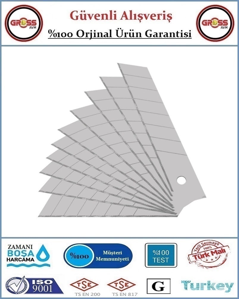 Maket Bıçağı Yedek Ağzı - Büyük Maket Yedek Ucu - 10 Adet