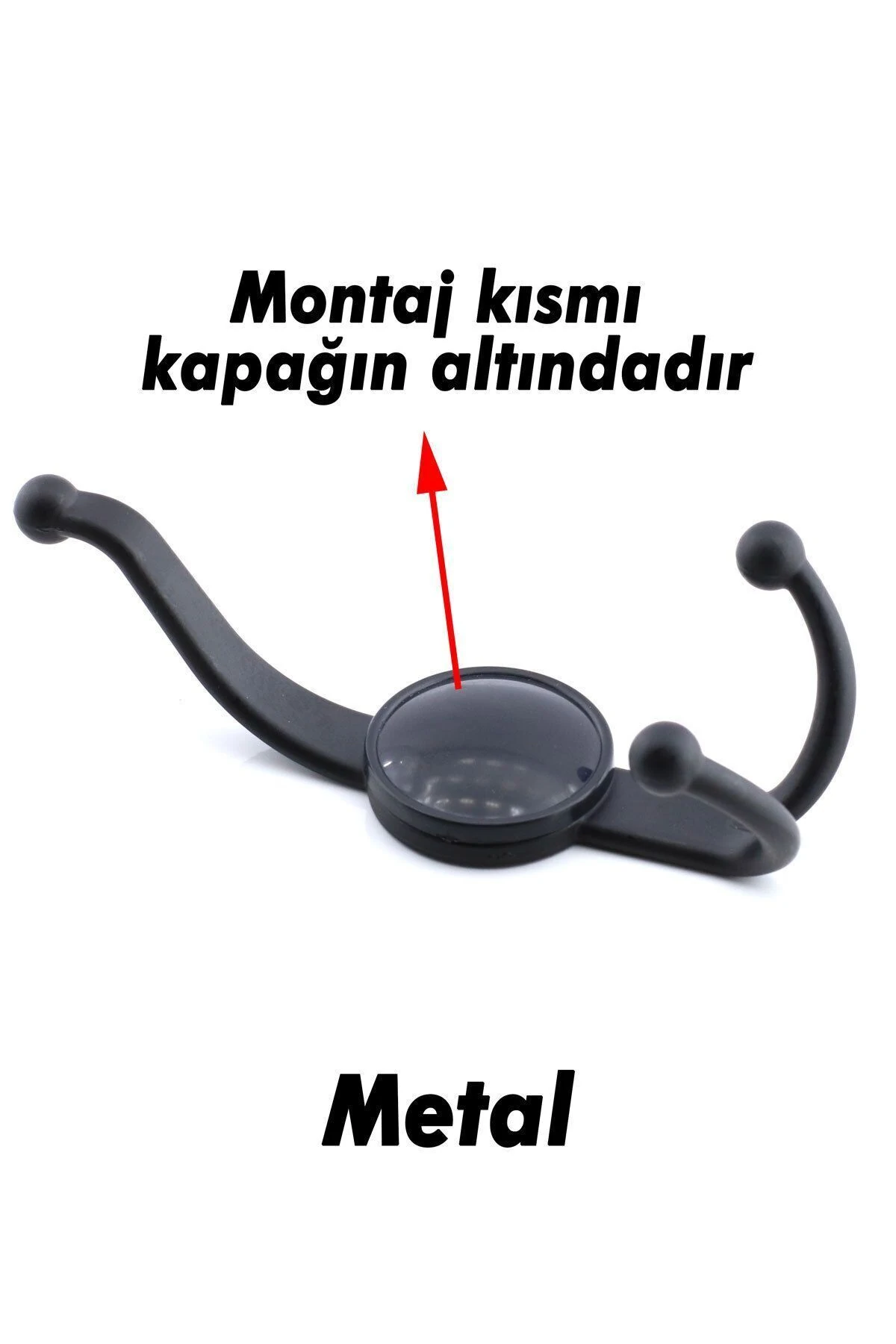 Boncuk Portmanto Askı Vestiyer Duvar Dolap Elbise Askısı Siyah Metal Mobilya Kapı Askılığı Askılık