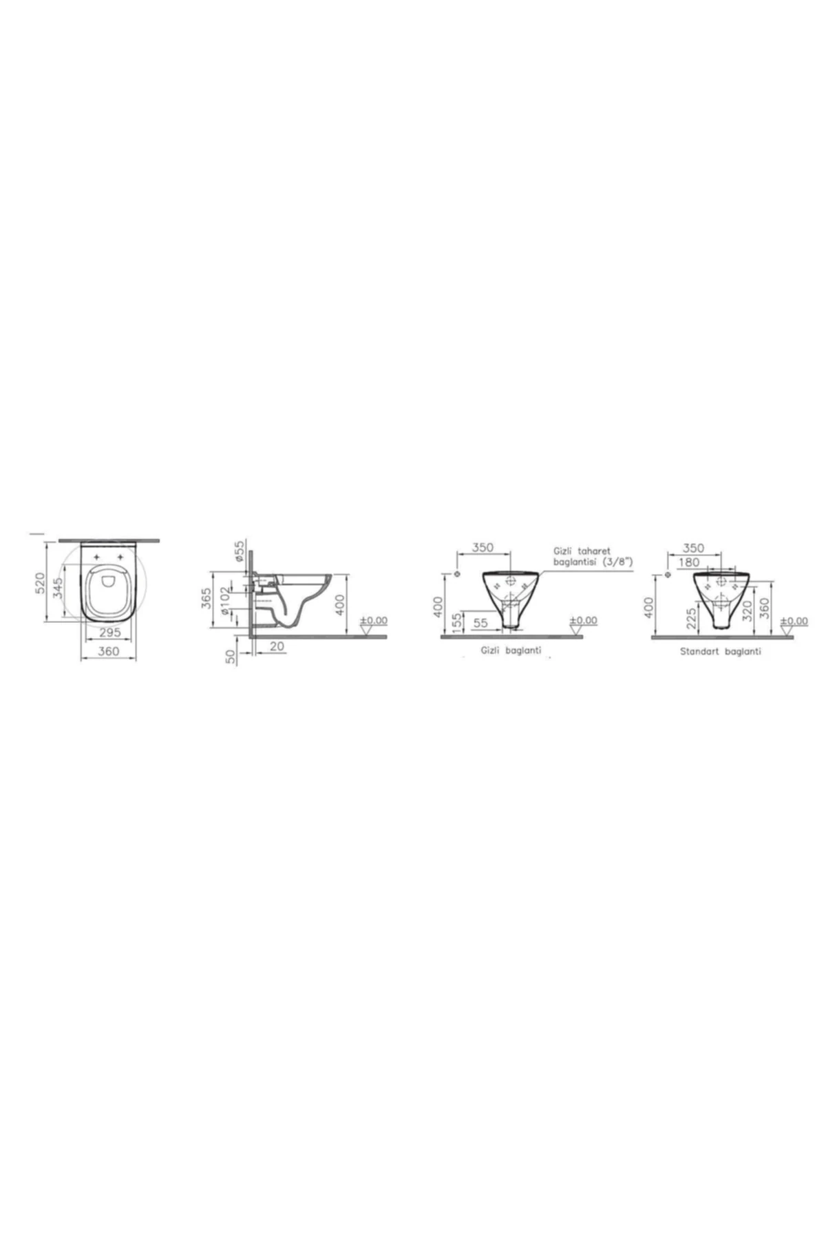 S20 Smoothflush Rimex Asma Klozet Ses Yok Yavaş Kapak