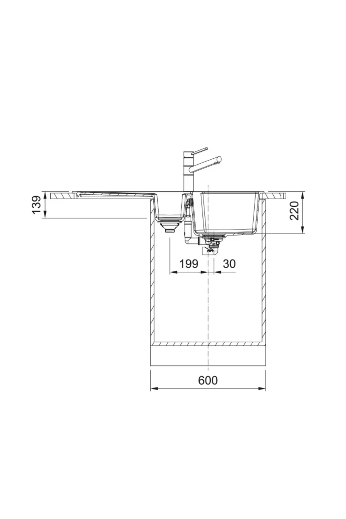 114.0688.458- Urban Ubg 651-100 Avena Granit Eviye