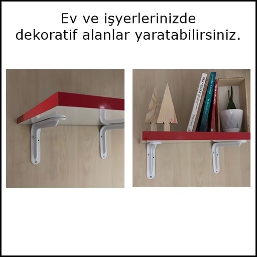 4 Adet Raf Altı Ayağı L Konsol Tüm Boyutlar - Raf Altı Kol - 18x24 cm