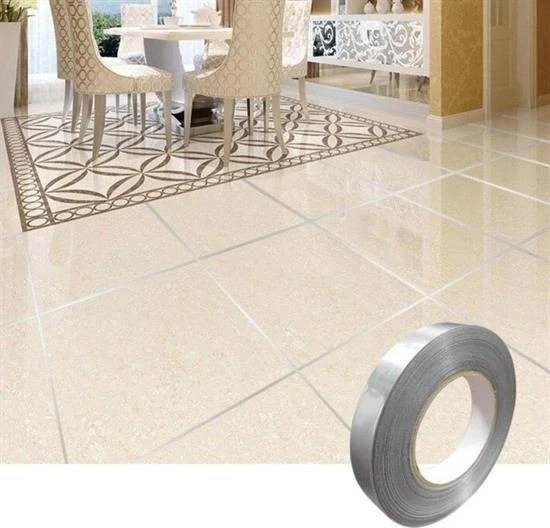 50 Metre Fayans Arası Şerit Dekoratif Yapışkan Renkli Dekor Su Geçirmez Sızdırmaz Gümüş Bant