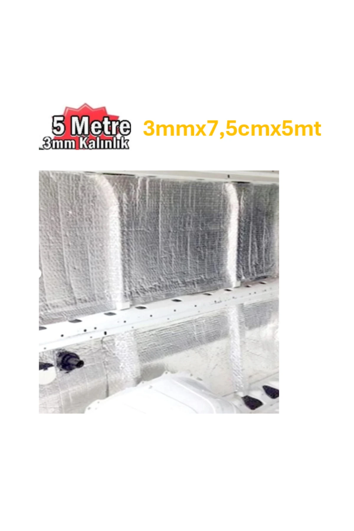 Folyolu Kauçuk Bant 3mmx7,5cmx5mt Isı Ve Ses İzolasyon Bandı Alüminyum Kauçuk Yalıtım Bandı