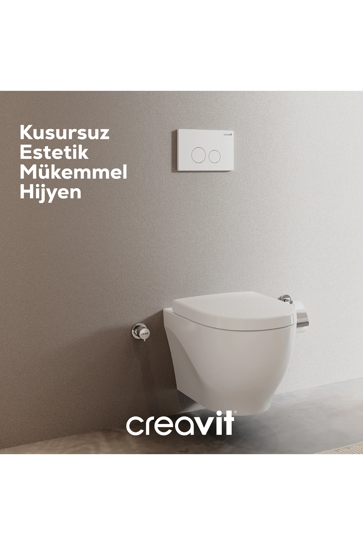 Terra Parlak Krom Kaplama Askı Rezervuar Kumanda Paneli