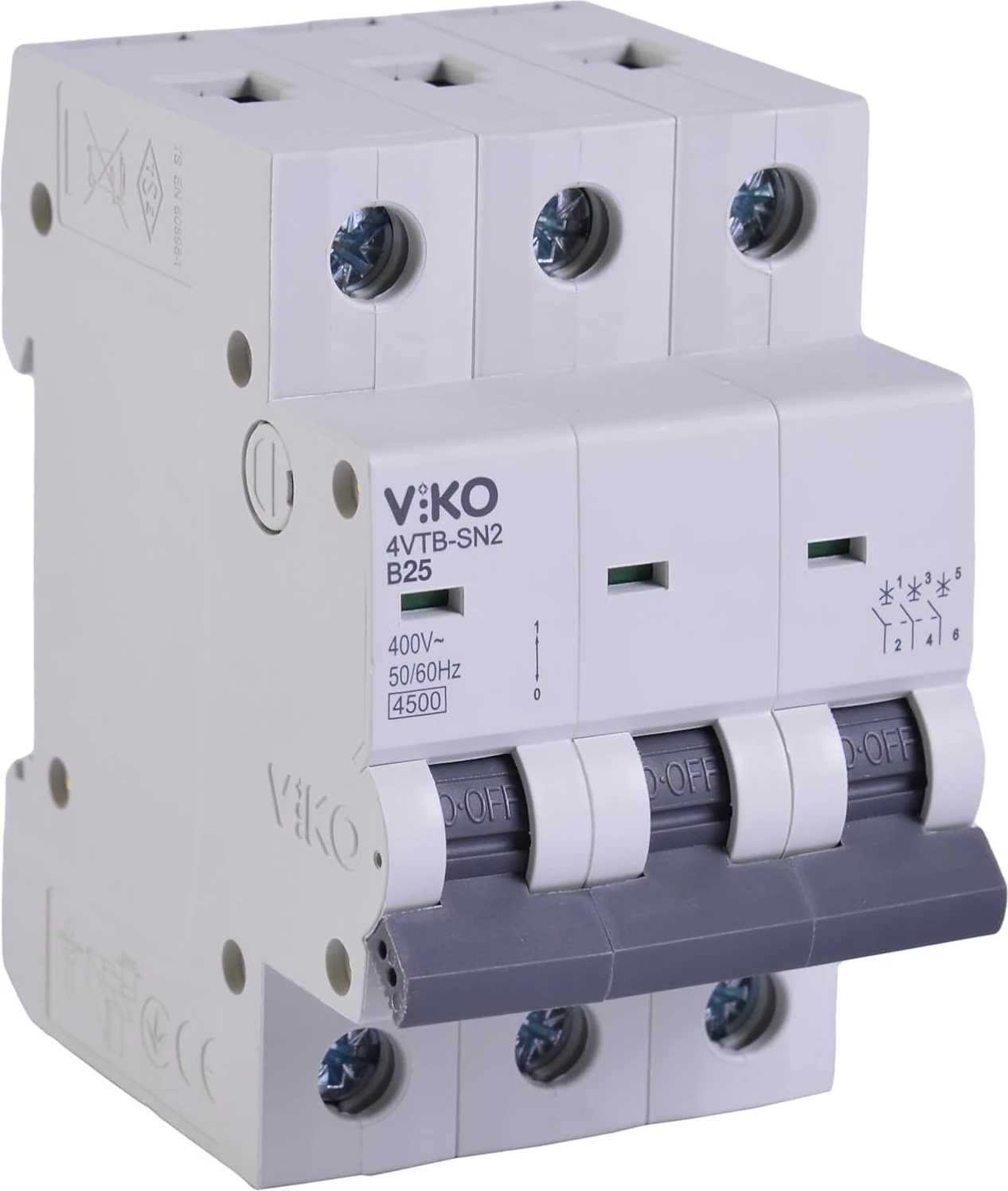 4VTB-3B25 Otomatik Sigorta 4,5ka B Tipi 3 Kutup 25A