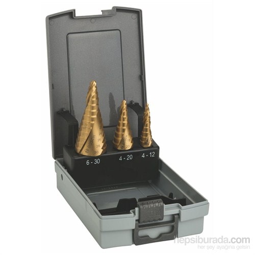 BOSCH - 3 Parçalı Hss-Tin Kademeli Matkap Ucu Seti - 4-12: 4-20: 6-30 Mm