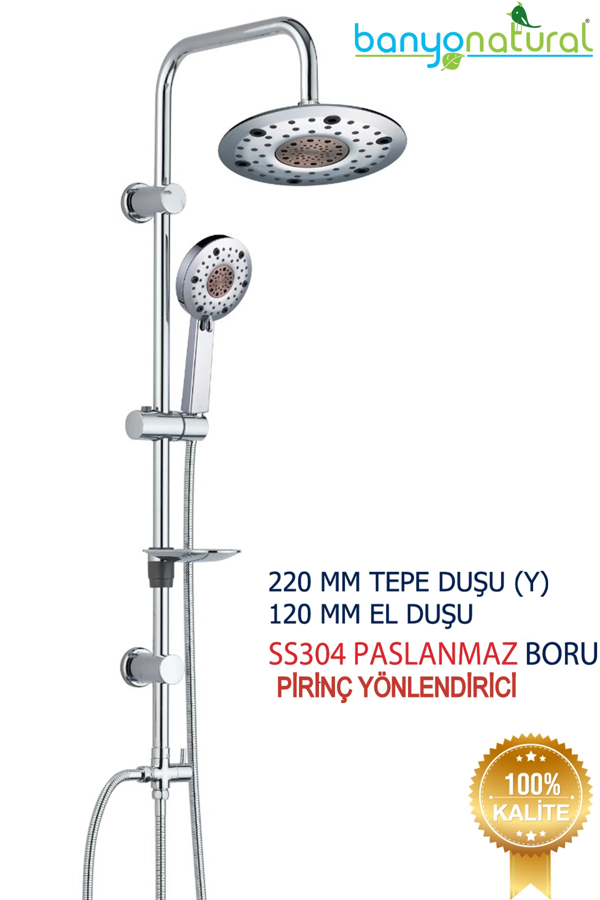 Tepe Yağmurlama Merkür Duş Seti Pirinç Yönlendirici