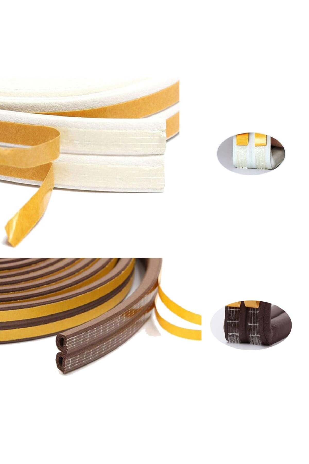 Yapışkanlı Kapı, Pencere Fitili, Kapı & Pencere Bandı Contası, Beyaz 10 mt (5x2mt)