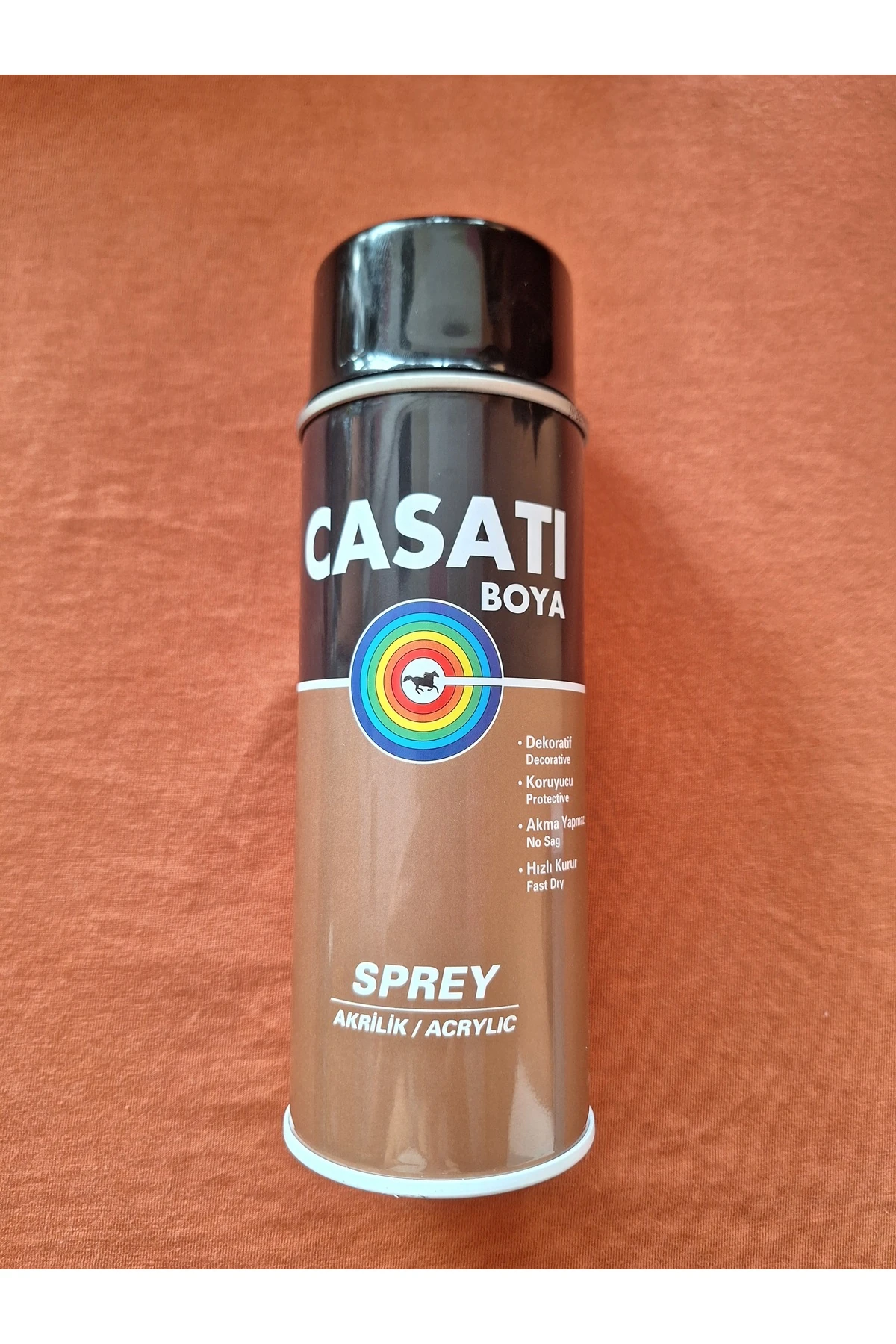 Akrilik Sprey Boya 400 ml – Düz Siyah RAL 9005, Hızlı Kuruyan