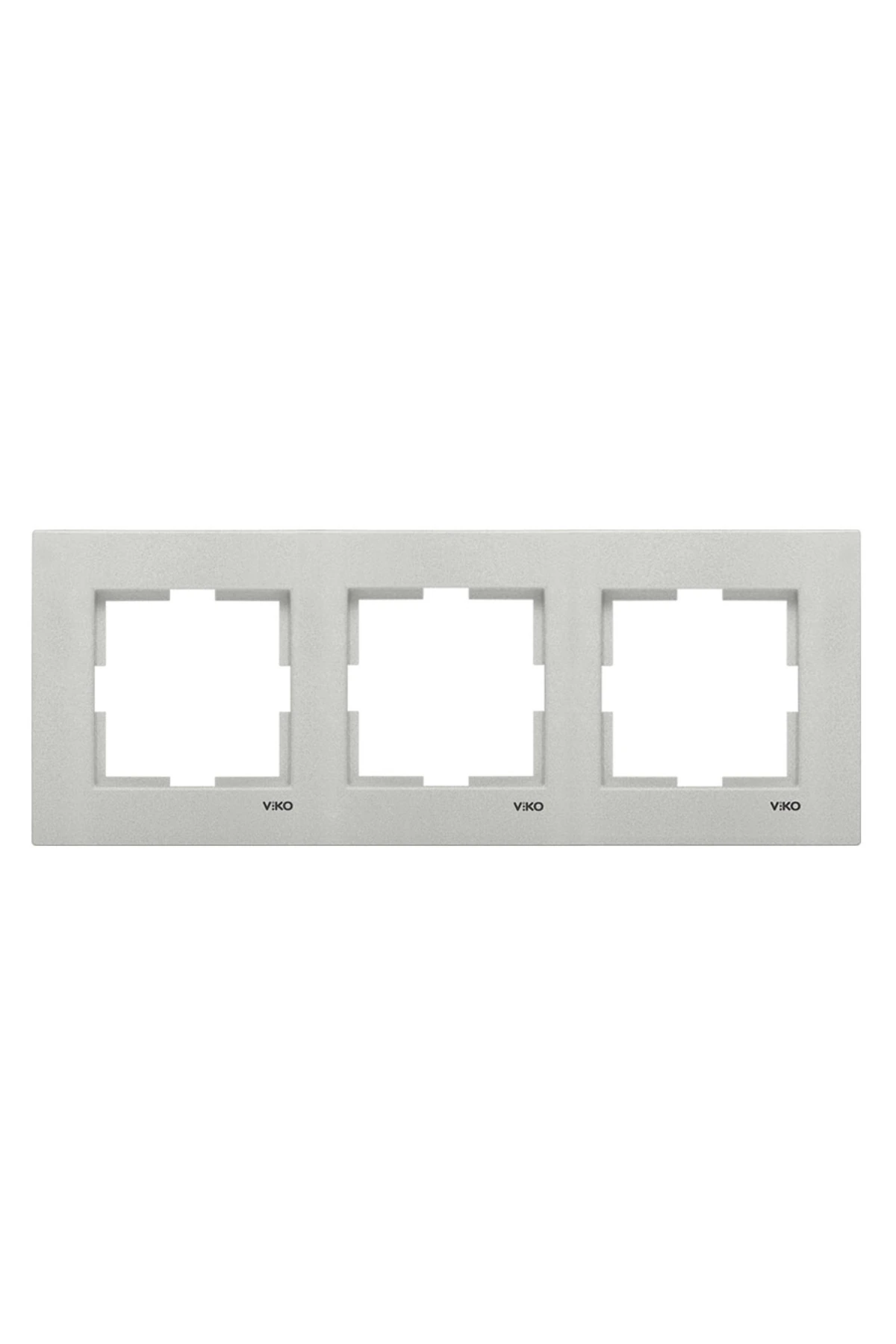 Viko 92190663 Novella Metalik Beyaz Üçlü Çerçeve
