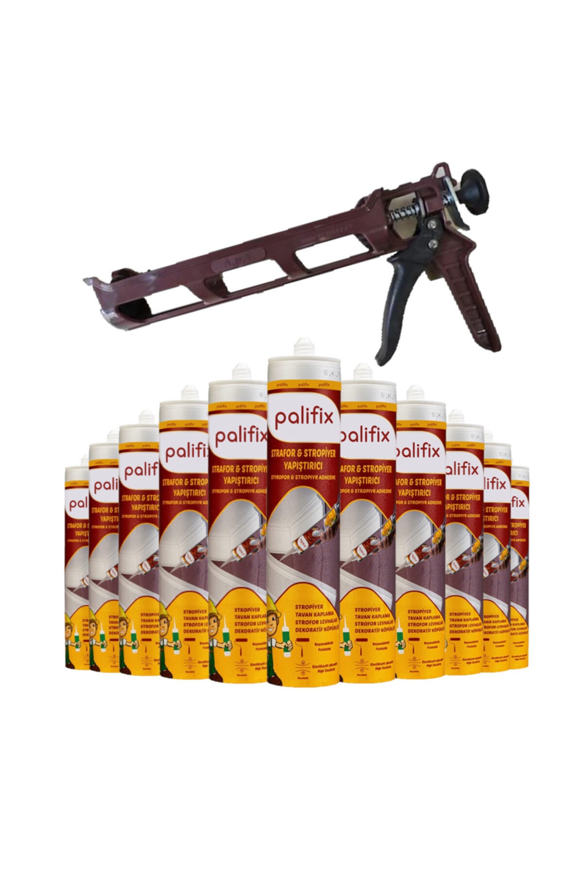 5 Adet Strafor Stropiyer Kartonpiyer Duvar Paneli Tavan Montaj Yapıştırıcı / Kartuş Tabancası